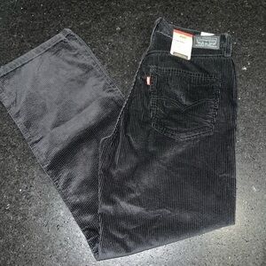 NEW LEVI’S BLACK LOW PRO SOFT, LIGHTWEIGHT CORDUROY JEANS PANTS SZ 30x30